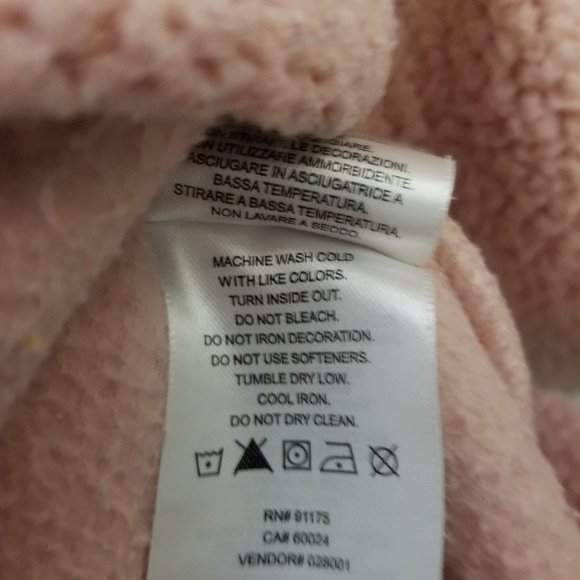 FILA Fleece Sweater Hoodie Blush Pink Light Peach Medium M EUC - Picture 6 of 6